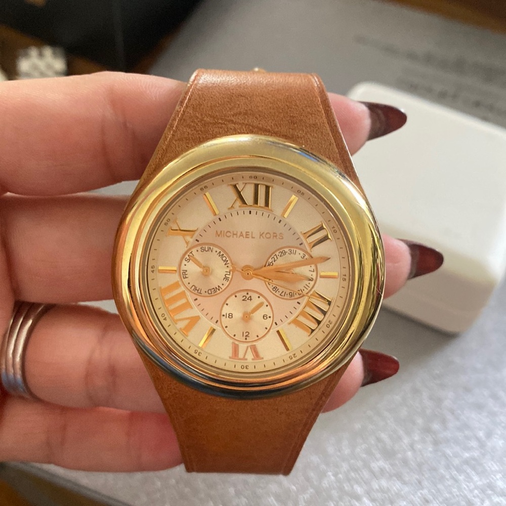 Gold and Leather Michael Kors Watch